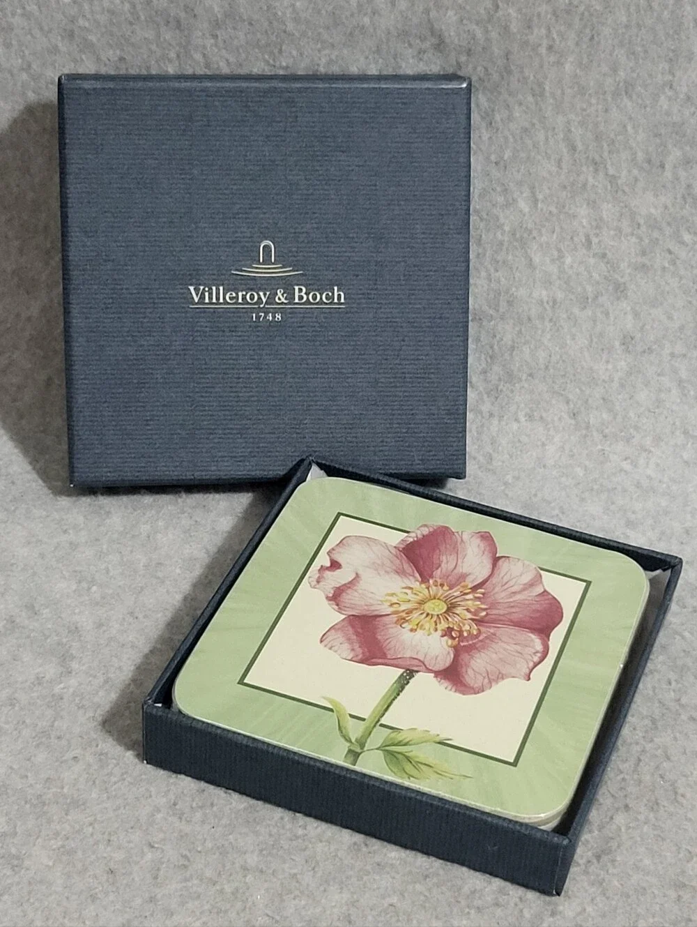 Villeroy & Boch Set 4 Coasters Flora Wild Rose Eglantine Cork Backed 4